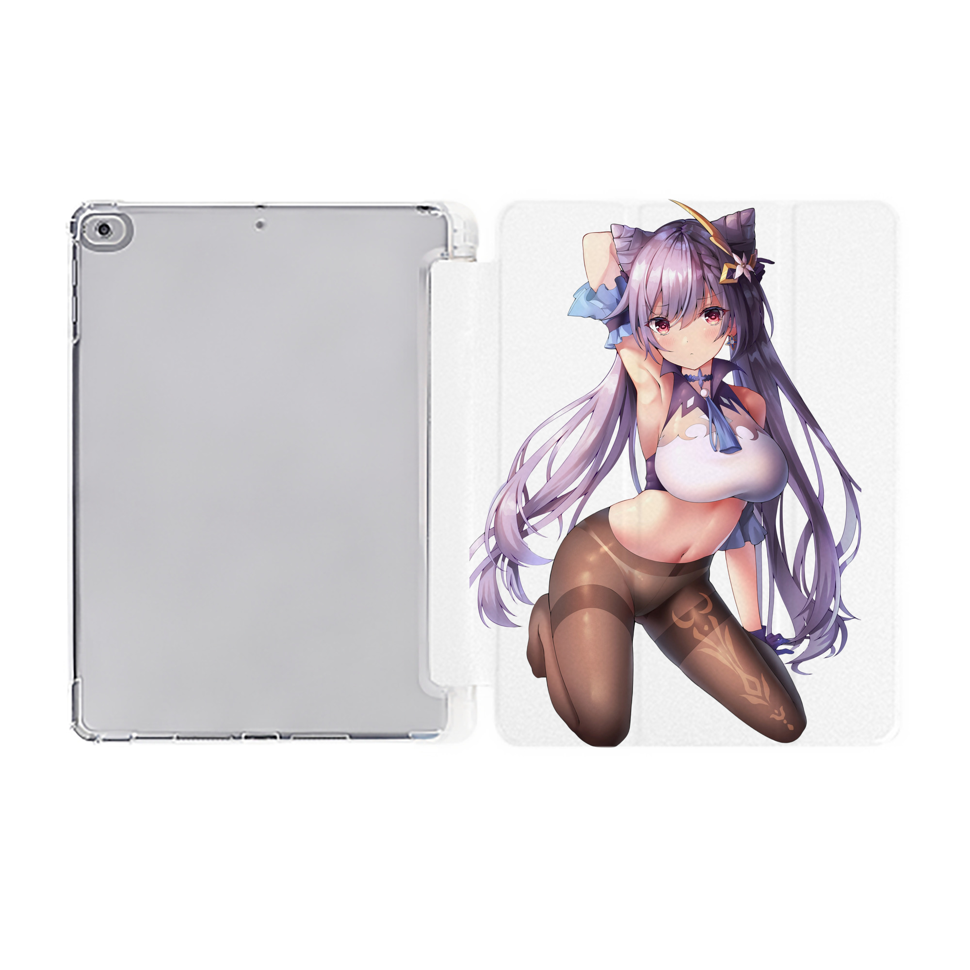 げんし神 刻晴 こくせい genshin Kokusei IPad ケース ペン収納付き 三つ折りスタンド PUレザー×シリコン 対応機種9.5/10.5/10.9インチ